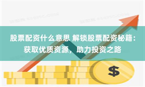 股票配资什么意思 解锁股票配资秘籍：获取优质资源，助力投资之路